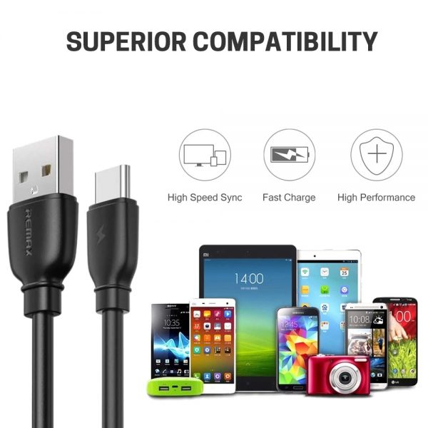 کابل تبدیل USB به USB-C ریمکس مدل Su-Ji-ECO طول 1 متر