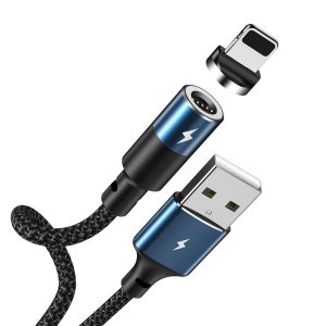 کابل شارژ مگنتی مغناطیسی USB به Lightning با شدت جریان 2.4 آمپر، برند ریمکس مدل Smart ZIGIE Rc-102i با سری های آلمینیومی led دار ، پوشش بیرونی کنفی بافته شده طول 1.2 متر