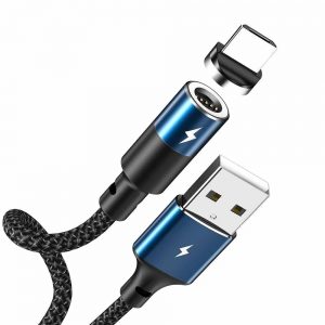 کابل شارژ مگنتی مغناطیسی USB به micro USB با شدت جریان 2.4 آمپر، برند ریمکس مدل Smart ZIGIE 102m با سری های آلمینیومی led دار ، پوشش بیرونی کنفی بافته شده طول 1.2 متر