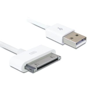 کابل شارژ تبدیل USB به 30 پین به طول 1 متر مناسب برای مدل های iphone 3G تا iphone 4S و ipad و ipad 2 و ipad 3