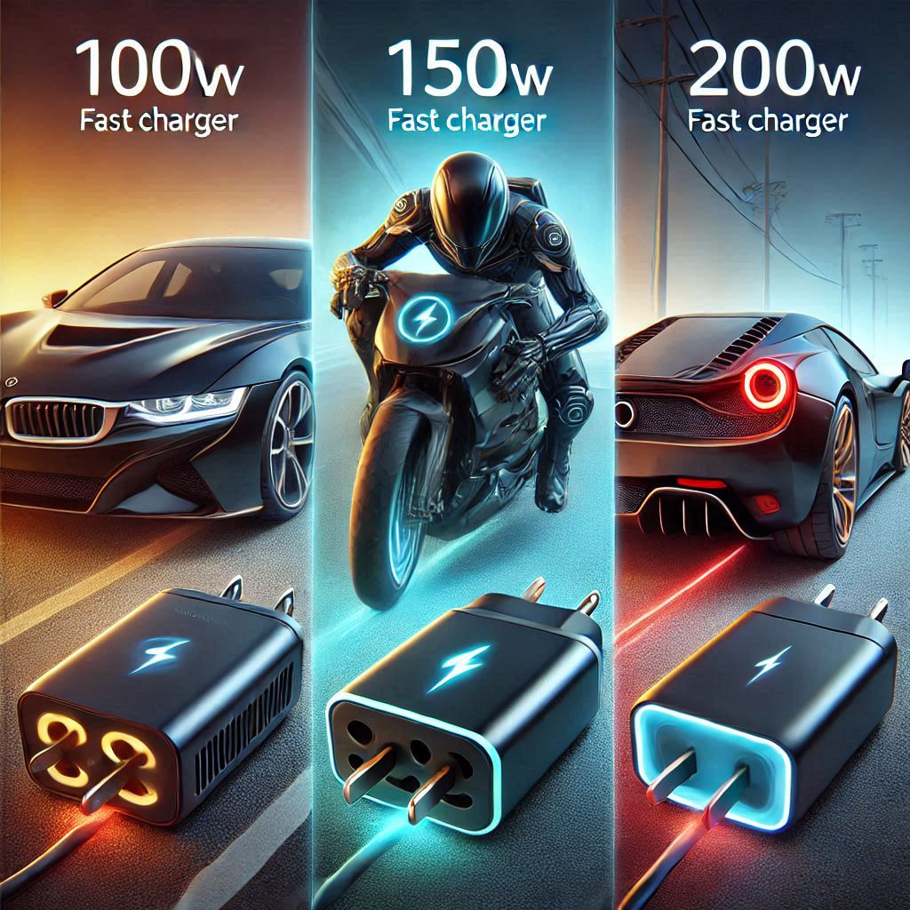 "شارژرهای سریع 100 وات، 150 وات و 200 وات
