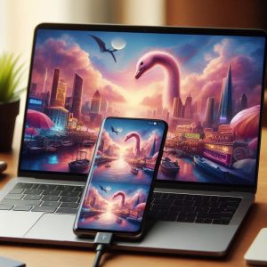 نمایش صفحه گوشی روی لپ‌تاپ با هاب تایپ سی