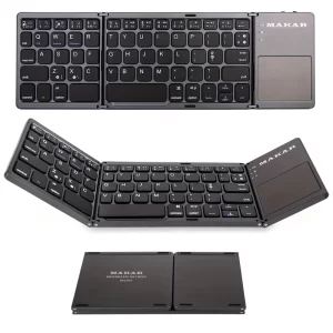 10 گجت کاربردی برای دانشجویان و دورکارها 2 گجت کاربردی کیبورد و تاچپد تاشو بی سیم MAKAR مدل MK-WIRELESS-TOUCHPAD