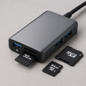 هاب‌ USB با کارت‌خوان SD/TF