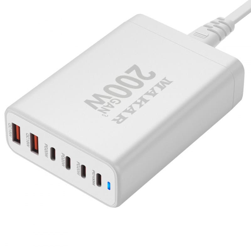 ایستگاه شارژ رومیزی 200 وات 6 پورت ماکار مدل 200W-Desktop تکنولوژی GAN3 2 ایستگاه شارژ رومیزی 200 وات 6 پورت ماکار مدل 200W-Desktop