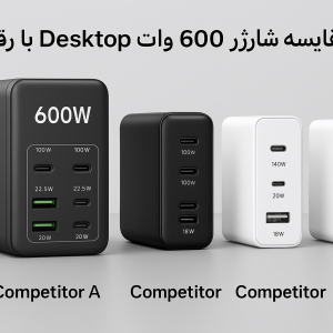 مقایسه شارژر 600 وات desktop با رقبای بازار