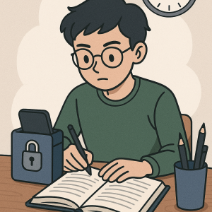 تمرکز حین مطالعه با موبایل لاکر