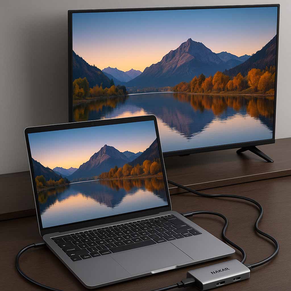 راهنمای کامل اتصال لپتاپ، کامپیوتر و موبایل با مبدل HDMI به تلویزیون 2 راهنمای کامل اتصال لپتاپ، کامپیوتر و موبایل با مبدل HDMI به تلویزیون