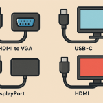 انواع مبدل HDMI به VGA, USB-C, DisplayPort و نحوه اتصال آنها