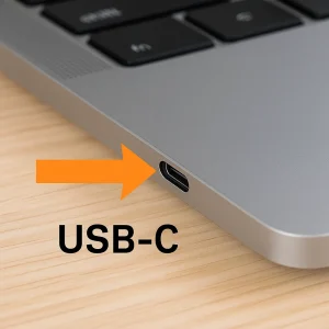 هاب تایپسی (USB-C Hub) چیست و چطور به لپتاپ شما متصل میشود؟ راهنمای تصویری 3 پورت USB-C روی بدنه لپتاپ