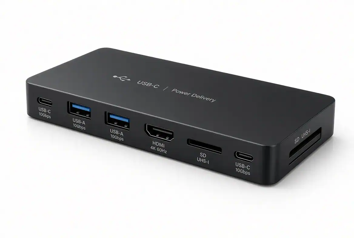تصویر آموزشی هاب USB-C با شارژ PD