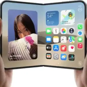 مشکل نمایشگر آیفون تاشو؛ تصویر رسمی iPhone Duo در حالت باز