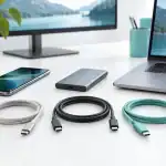 تفاوت کابل شارژ، انتقال داده و تصویر؛ کابل‌های USB-C کنار گوشی، SSD و لپ‌تاپ